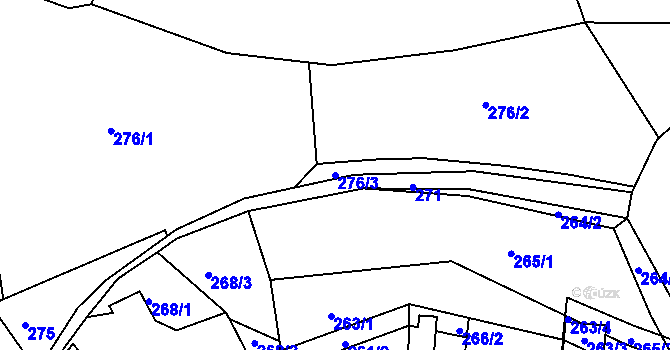Parcela st. 276/3 v KÚ Úštěk, Katastrální mapa