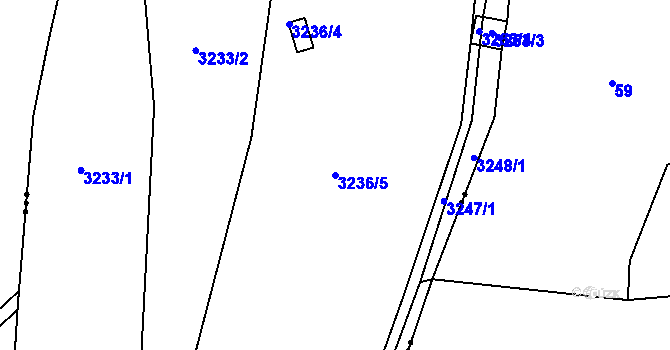 Parcela st. 3236/5 v KÚ Úštěk, Katastrální mapa