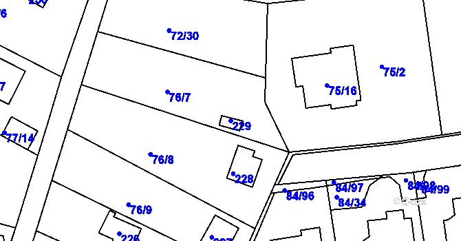 Parcela st. 229 v KÚ Útěchov u Brna, Katastrální mapa