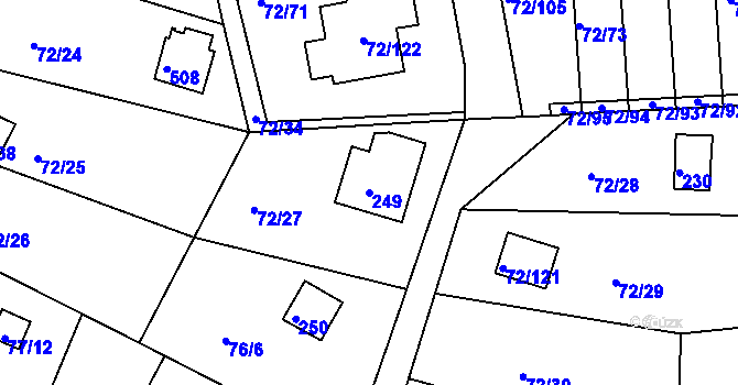 Parcela st. 249 v KÚ Útěchov u Brna, Katastrální mapa