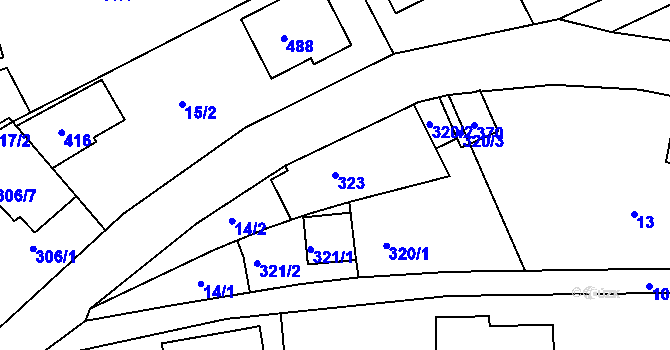Parcela st. 323 v KÚ Útěchov u Brna, Katastrální mapa