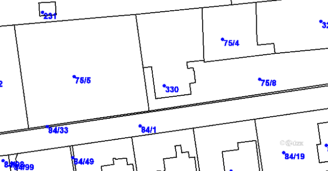 Parcela st. 330 v KÚ Útěchov u Brna, Katastrální mapa