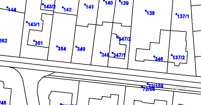 Parcela st. 348 v KÚ Útěchov u Brna, Katastrální mapa