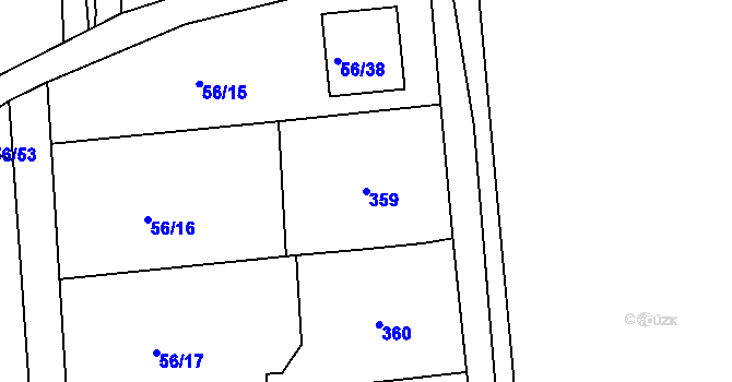 Parcela st. 359 v KÚ Útěchov u Brna, Katastrální mapa