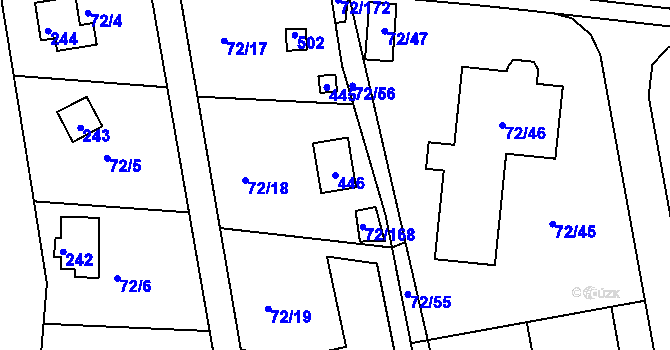 Parcela st. 446 v KÚ Útěchov u Brna, Katastrální mapa