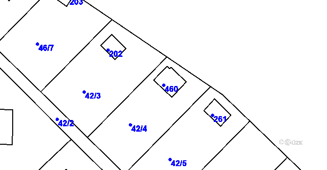Parcela st. 460 v KÚ Útěchov u Brna, Katastrální mapa