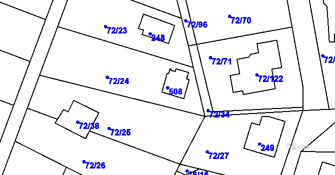 Parcela st. 508 v KÚ Útěchov u Brna, Katastrální mapa