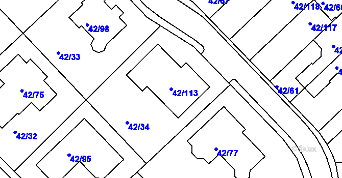 Parcela st. 42/113 v KÚ Útěchov u Brna, Katastrální mapa