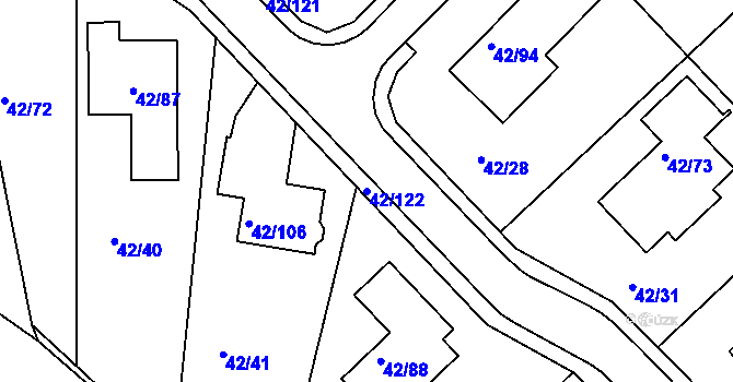 Parcela st. 42/122 v KÚ Útěchov u Brna, Katastrální mapa