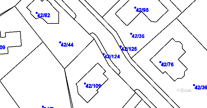 Parcela st. 42/124 v KÚ Útěchov u Brna, Katastrální mapa