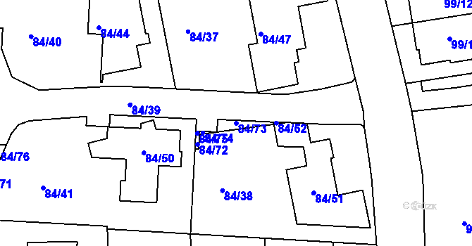 Parcela st. 84/73 v KÚ Útěchov u Brna, Katastrální mapa