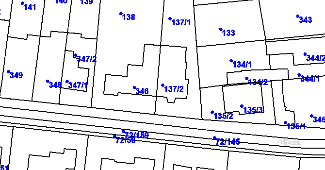 Parcela st. 137/2 v KÚ Útěchov u Brna, Katastrální mapa