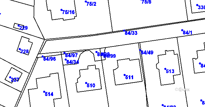 Parcela st. 84/99 v KÚ Útěchov u Brna, Katastrální mapa