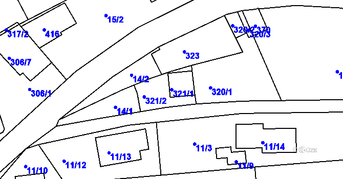 Parcela st. 321/1 v KÚ Útěchov u Brna, Katastrální mapa