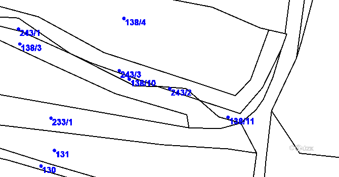 Parcela st. 243/2 v KÚ Mašovice u Hořepníku, Katastrální mapa