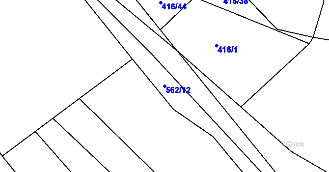 Parcela st. 562/12 v KÚ Útěchovice u Hořepníku, Katastrální mapa