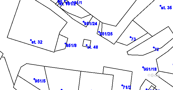 Parcela st. 48 v KÚ Útěchovice u Hořepníku, Katastrální mapa