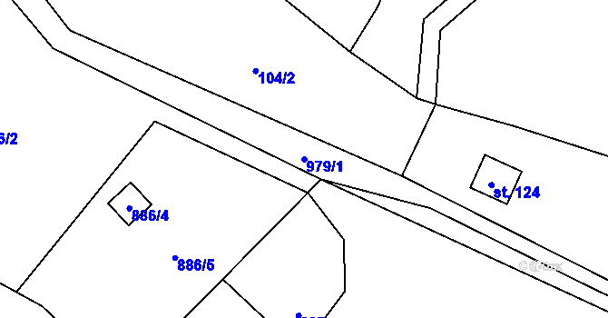Parcela st. 979/1 v KÚ Útěchovice u Hořepníku, Katastrální mapa