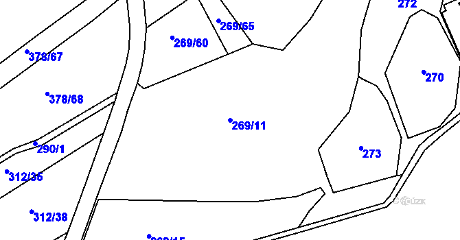 Parcela st. 269/11 v KÚ Litohošť, Katastrální mapa