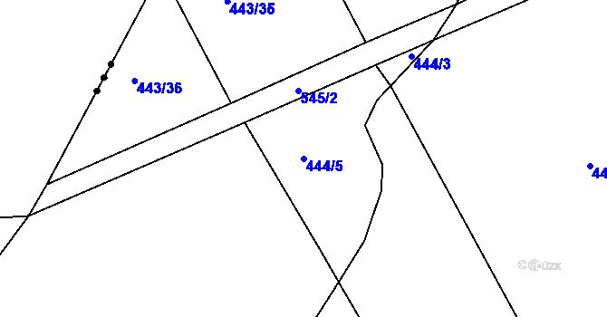 Parcela st. 444/5 v KÚ Litohošť, Katastrální mapa