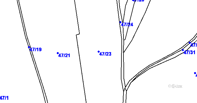 Parcela st. 47/23 v KÚ Litohošť, Katastrální mapa