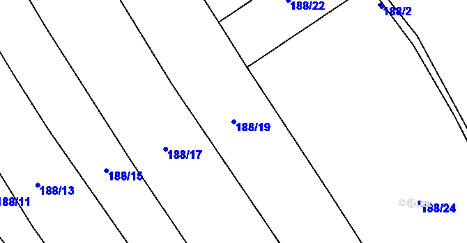 Parcela st. 188/19 v KÚ Litohošť, Katastrální mapa