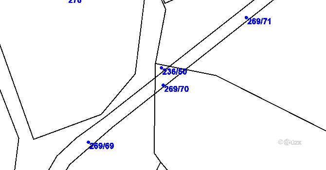 Parcela st. 269/70 v KÚ Litohošť, Katastrální mapa