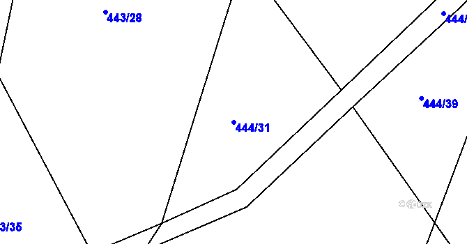 Parcela st. 444/31 v KÚ Litohošť, Katastrální mapa