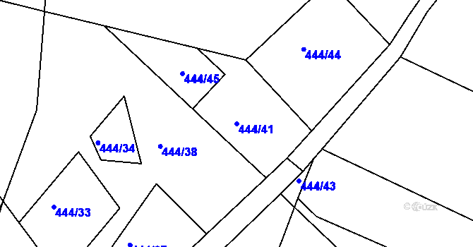 Parcela st. 444/41 v KÚ Litohošť, Katastrální mapa