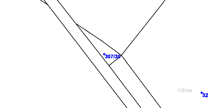 Parcela st. 307/30 v KÚ Útěchovičky, Katastrální mapa