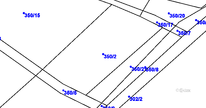 Parcela st. 350/2 v KÚ Útěchovičky, Katastrální mapa