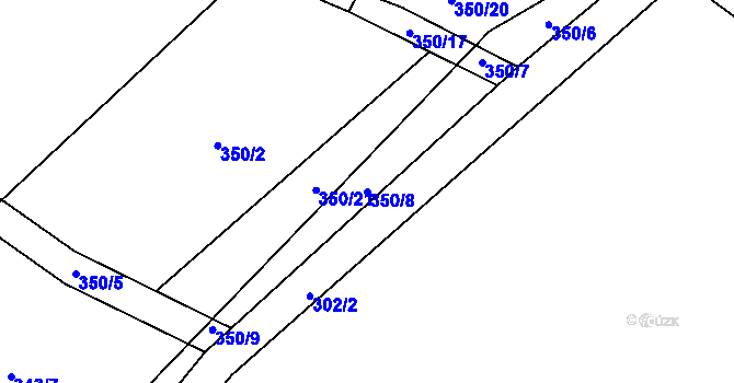 Parcela st. 350/8 v KÚ Útěchovičky, Katastrální mapa