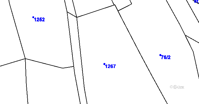 Parcela st. 77/4 v KÚ Olešovice, Katastrální mapa