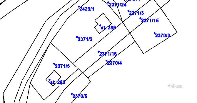 Parcela st. 2371/16 v KÚ Úterý, Katastrální mapa