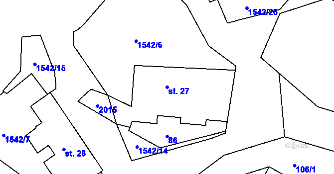 Parcela st. 27 v KÚ Vidžín, Katastrální mapa