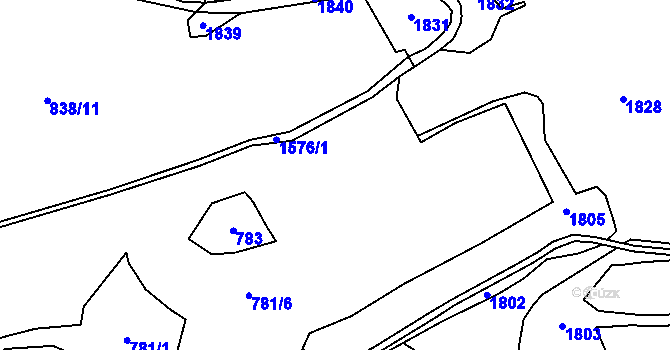 Parcela st. 781/1 v KÚ Vidžín, Katastrální mapa