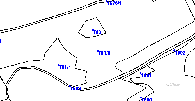 Parcela st. 781/6 v KÚ Vidžín, Katastrální mapa