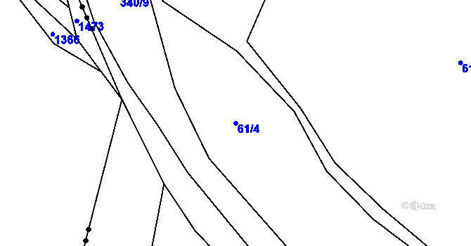 Parcela st. 61/4 v KÚ Utín, Katastrální mapa