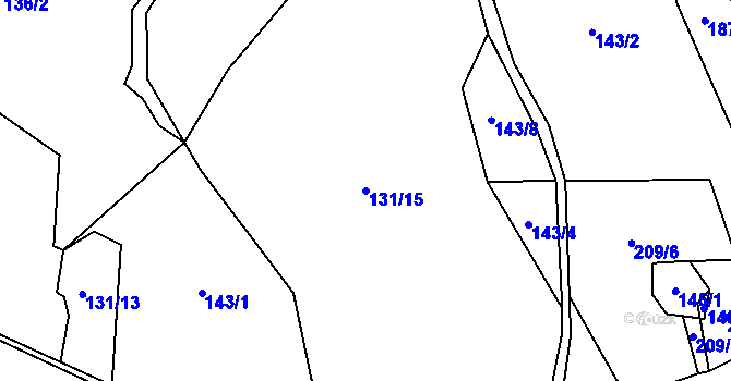 Parcela st. 131/15 v KÚ Utín, Katastrální mapa
