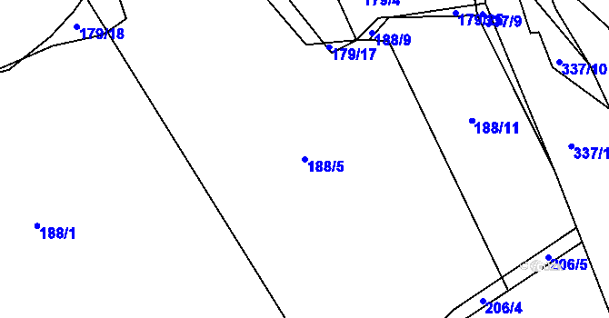 Parcela st. 188/5 v KÚ Utín, Katastrální mapa