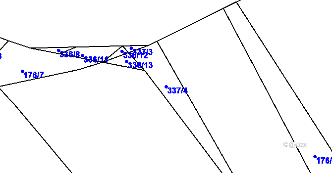 Parcela st. 337/4 v KÚ Utín, Katastrální mapa