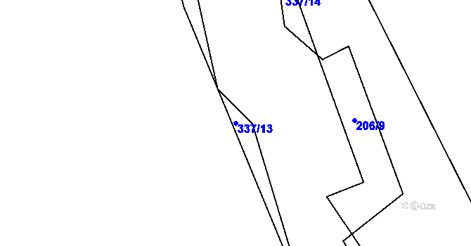 Parcela st. 337/13 v KÚ Utín, Katastrální mapa