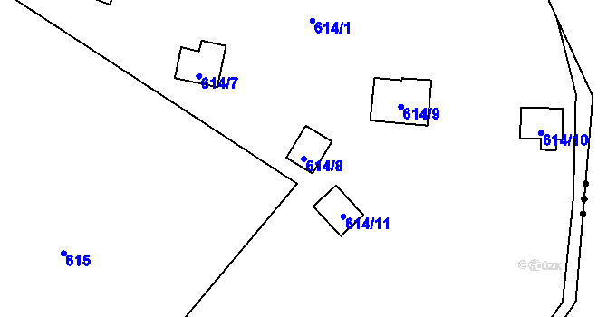 Parcela st. 614/8 v KÚ Robčice u Štěnovic, Katastrální mapa