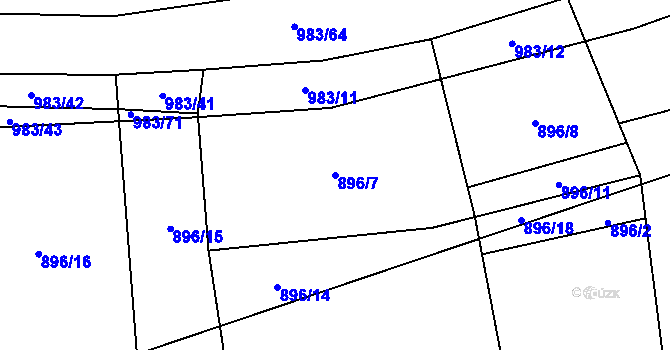 Parcela st. 896/7 v KÚ Robčice u Štěnovic, Katastrální mapa