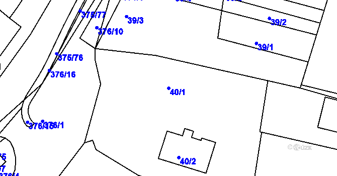 Parcela st. 40/1 v KÚ Útušice, Katastrální mapa