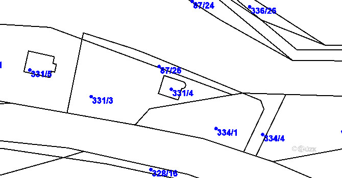 Parcela st. 331/4 v KÚ Útušice, Katastrální mapa