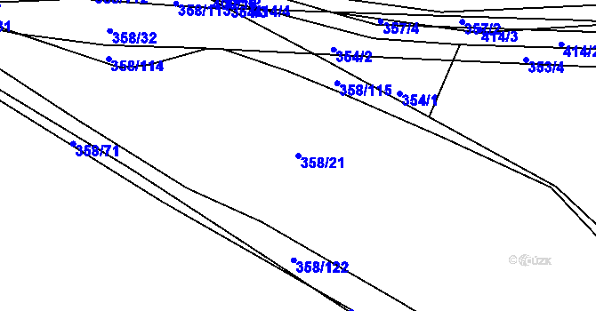 Parcela st. 358/21 v KÚ Útušice, Katastrální mapa