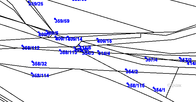 Parcela st. 414/4 v KÚ Útušice, Katastrální mapa