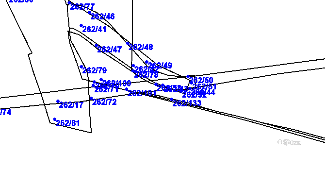 Parcela st. 262/43 v KÚ Útušice, Katastrální mapa