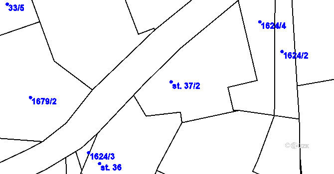 Parcela st. 37/2 v KÚ Sedlo u Toužimi, Katastrální mapa